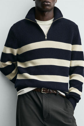 PURL KNIT QUARTER-ZIP JUMPER - Image 6