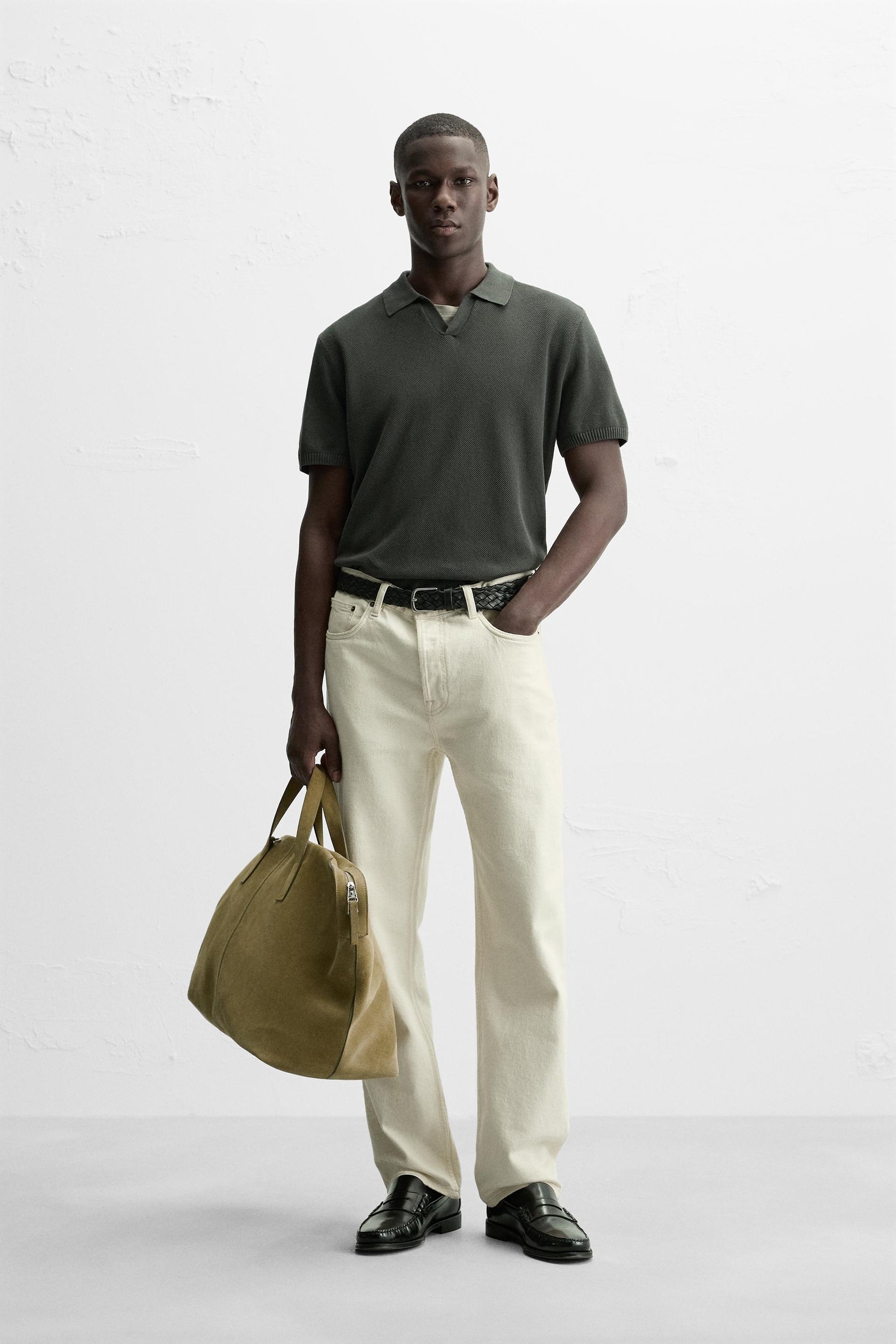 TEXTURED KNIT POLO SHIRT - Image 1