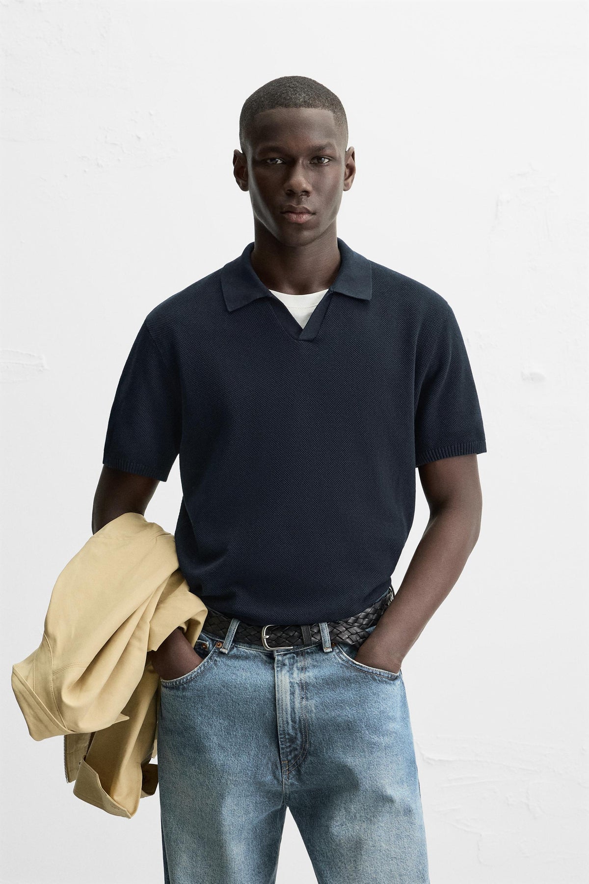 TEXTURED KNIT POLO SHIRT - Image 2