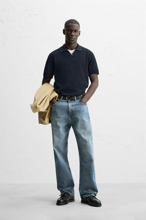 TEXTURED KNIT POLO SHIRT - Image 1