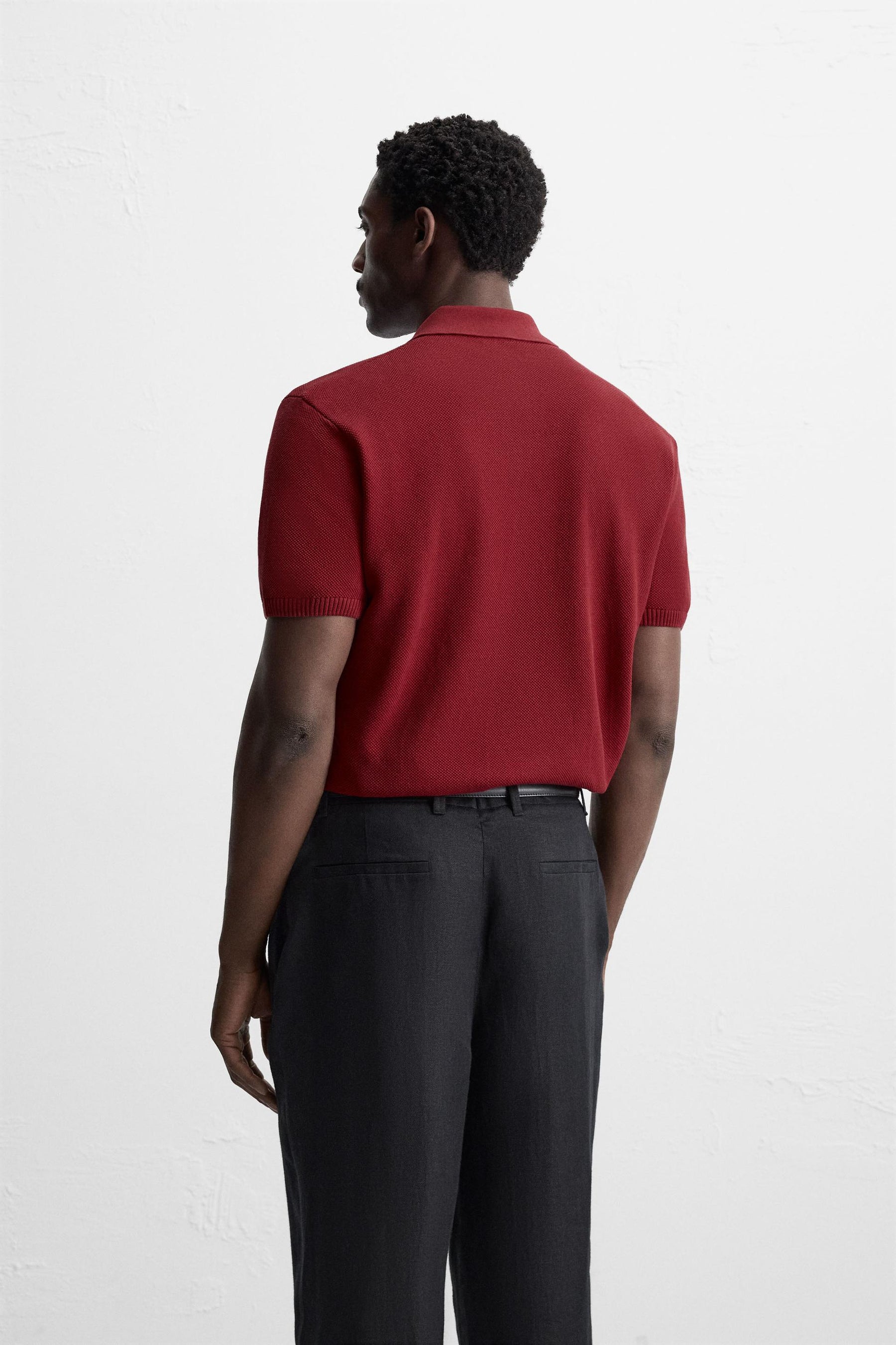 TEXTURED KNIT POLO SHIRT - Image 3