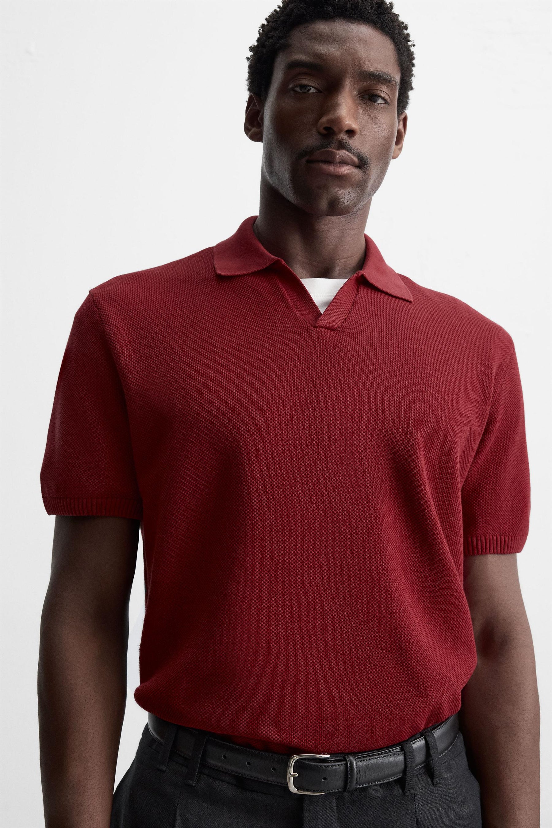 TEXTURED KNIT POLO SHIRT - Image 5