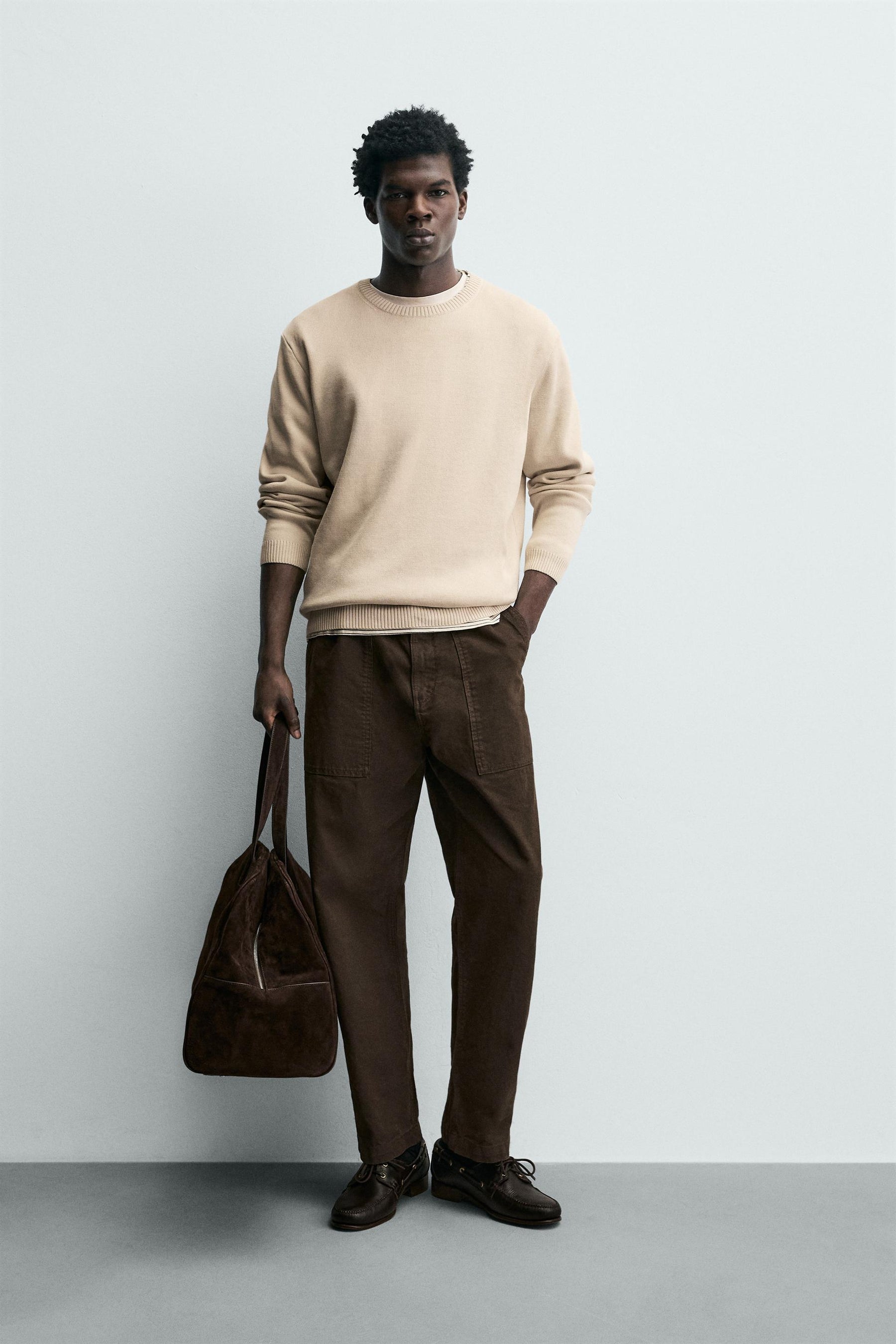 TEXTURED COTTON JUMPER - Image 1