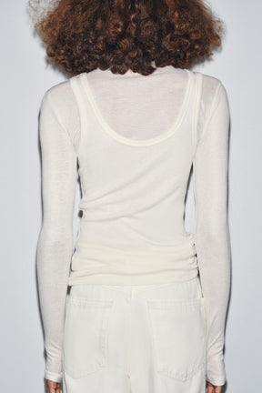 Layered high-neck t-shirt