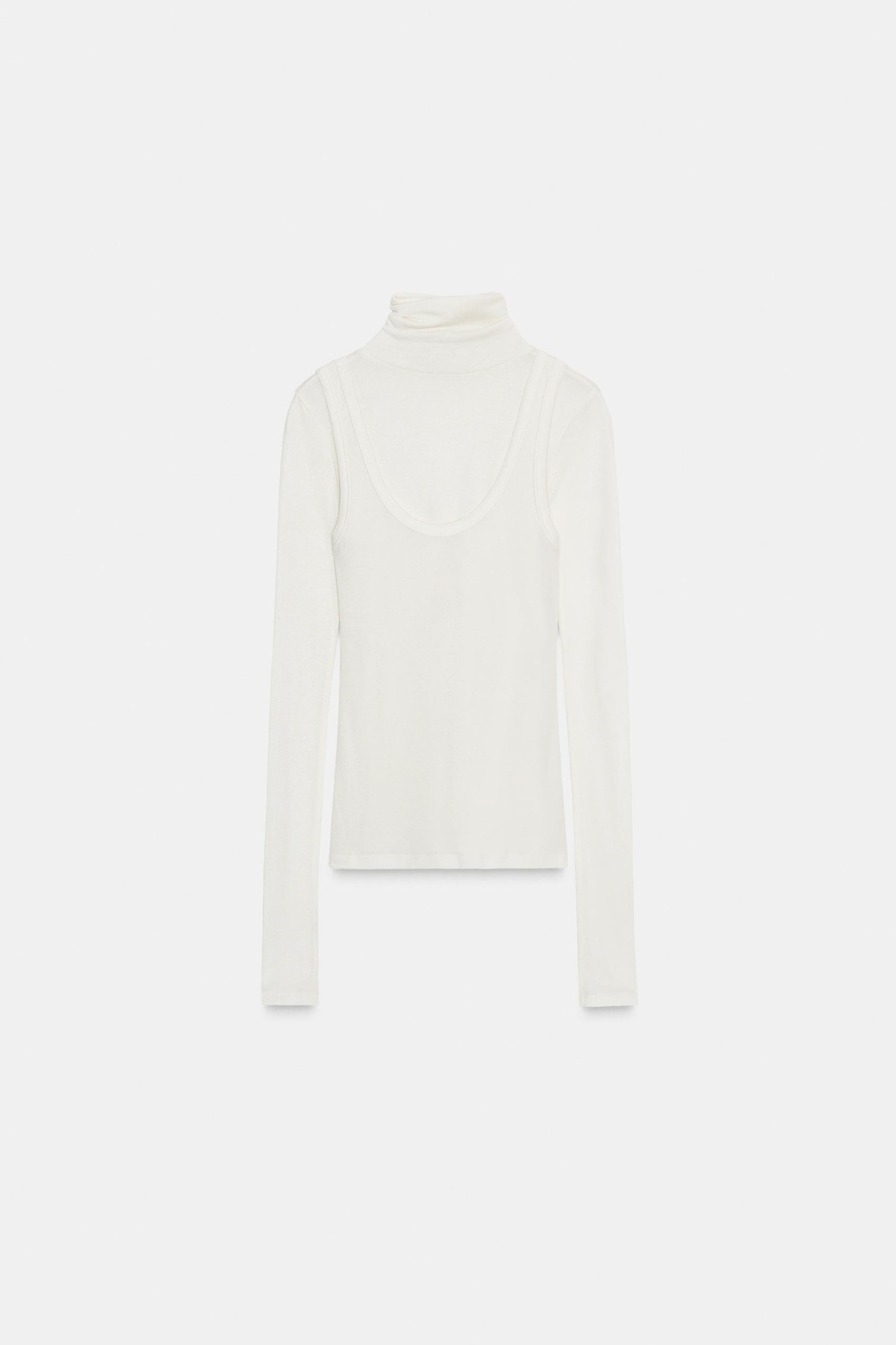 Layered high-neck t-shirt