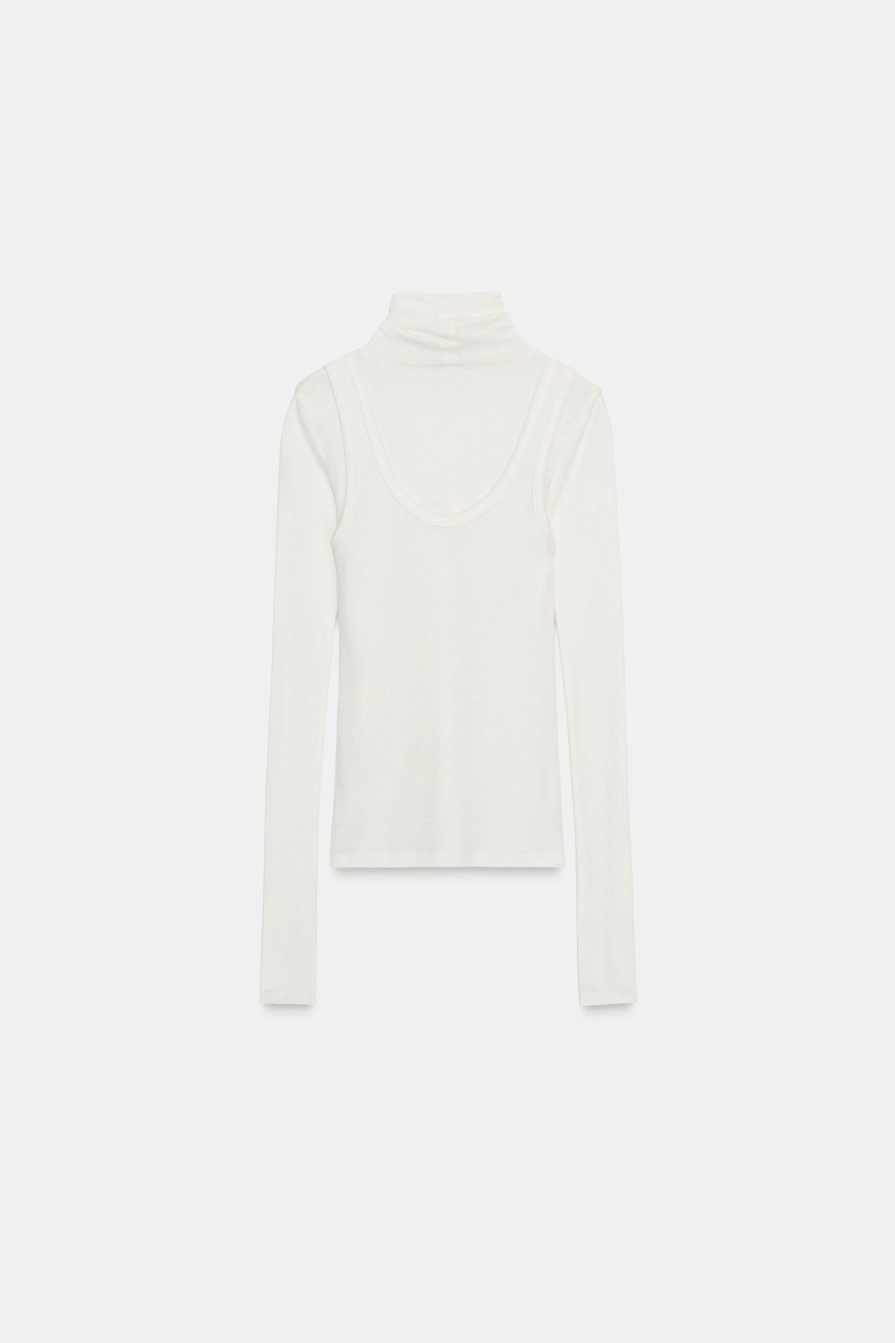 Layered high-neck t-shirt