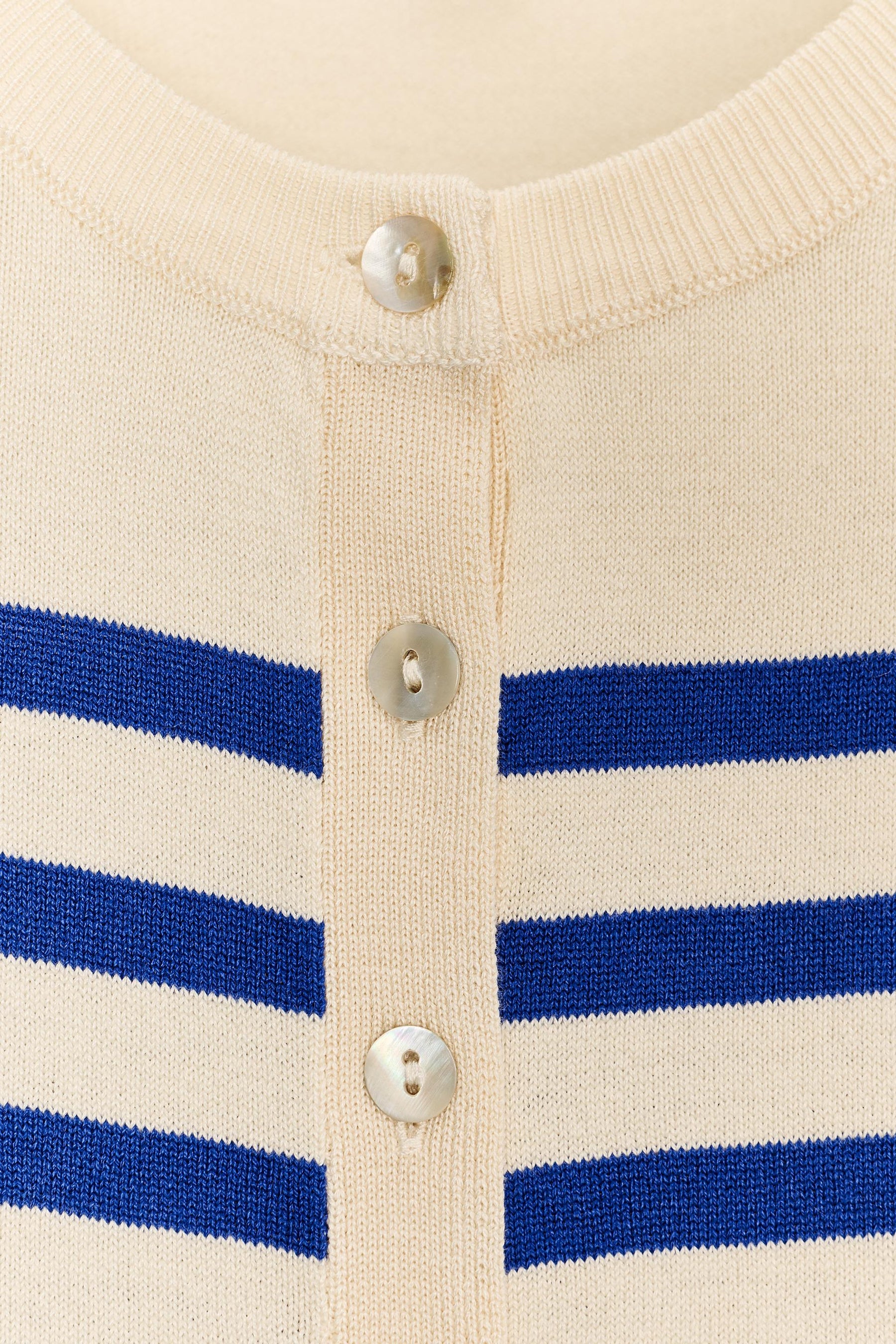 STRIPED KNIT SHORT SLEEVE CARDIGAN - Image 5