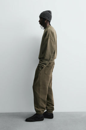 RELAXED FIT FADED EFFECT TROUSERS - Image 4