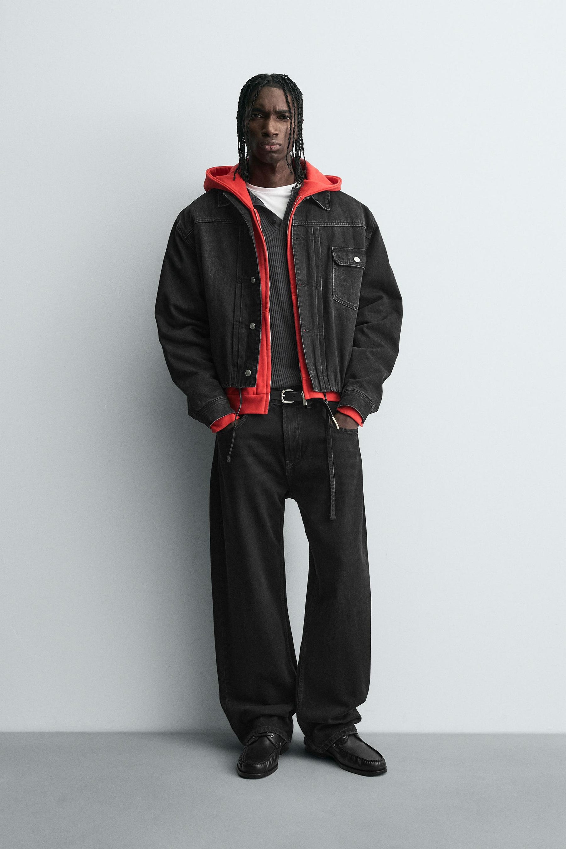 QUILTED BOXY FIT DENIM JACKET - Image 1