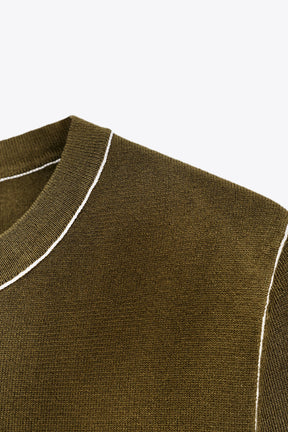 SHORT SLEEVE KNIT JUMPER WITH CONTRAST TRIMS - Image 2