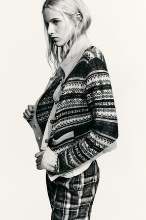 Jacquard Knit Cardigan