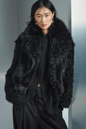 SHORT FAUX FUR COAT