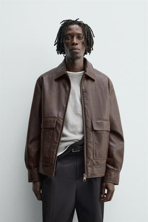 FAUX LEATHER OVERSHIRT - Image 2