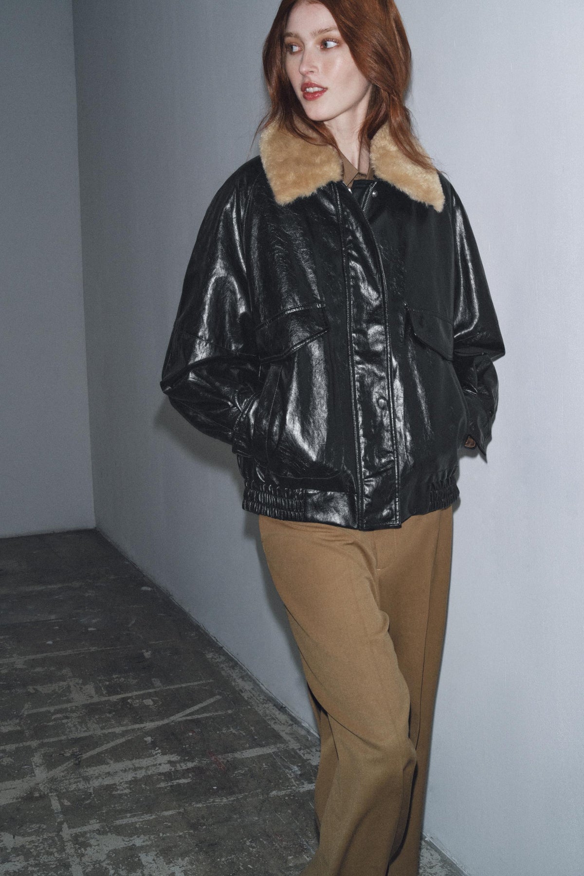 Faux Fur Collar Jacket