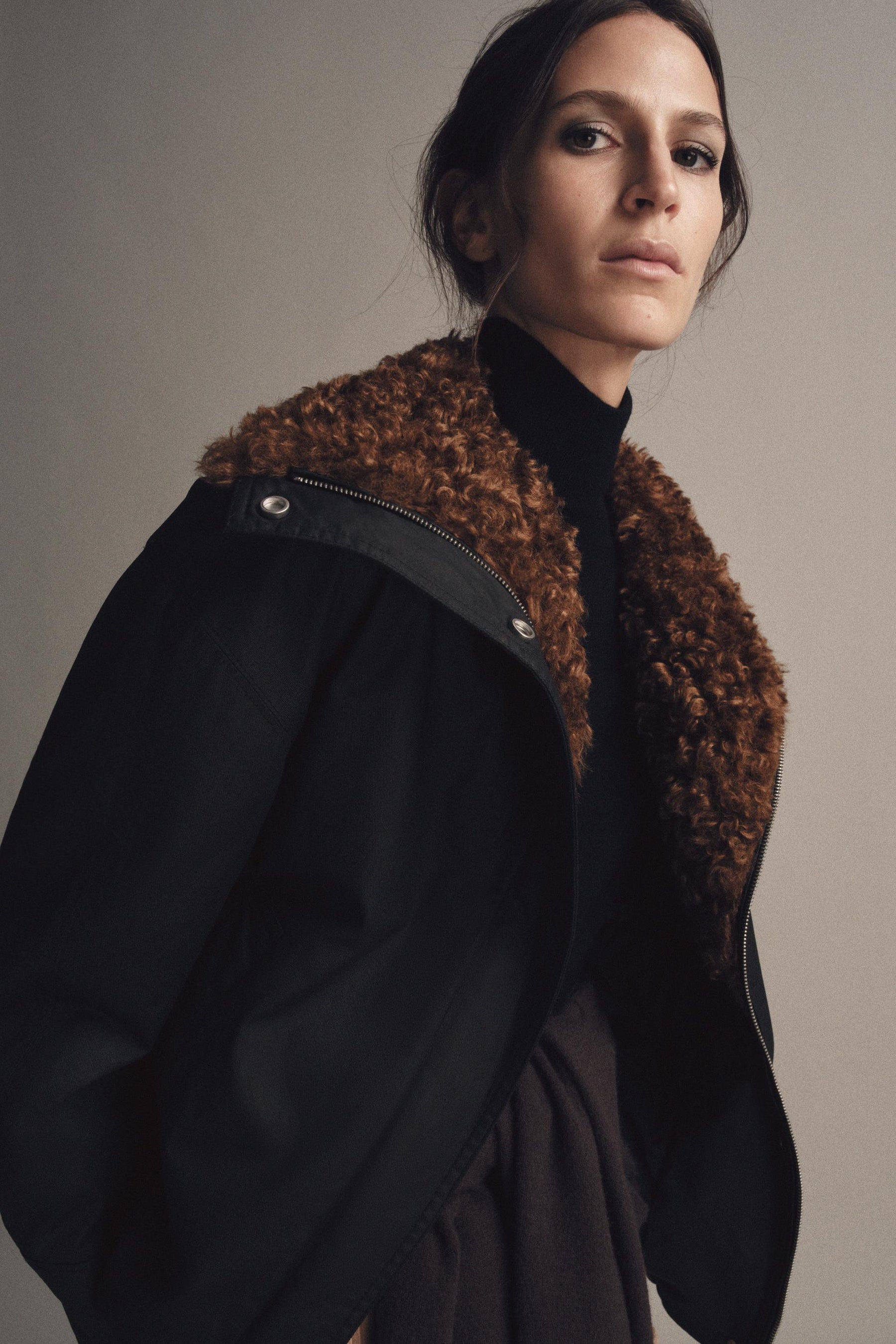 FAUX SHEARLING BOMBER JACKET ZW COLLECTION - Image 4