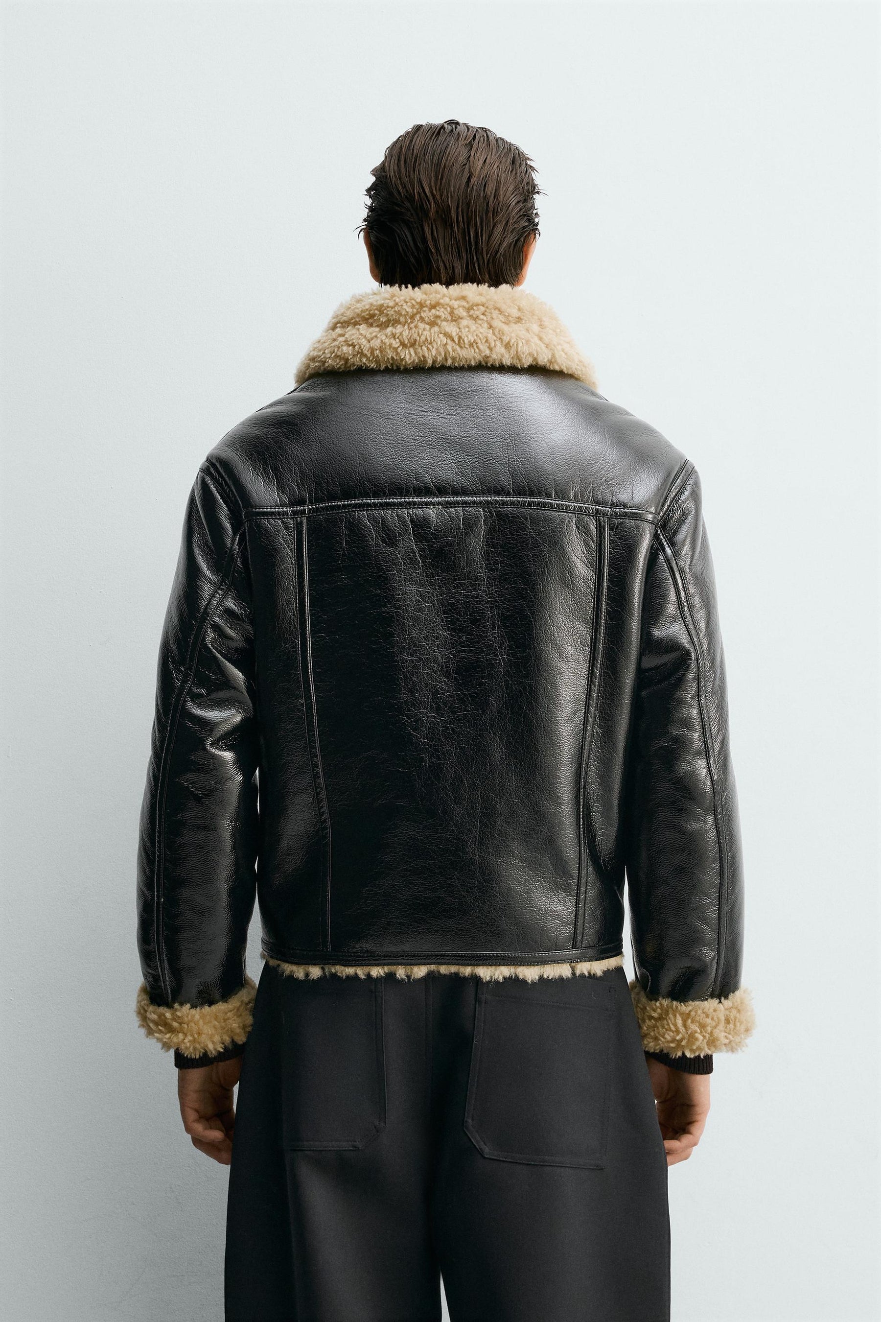 DOUBLE-FACED LEATHER EFFECT JACKET - Image 3