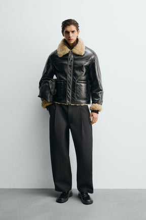 DOUBLE-FACED LEATHER EFFECT JACKET - Image 1