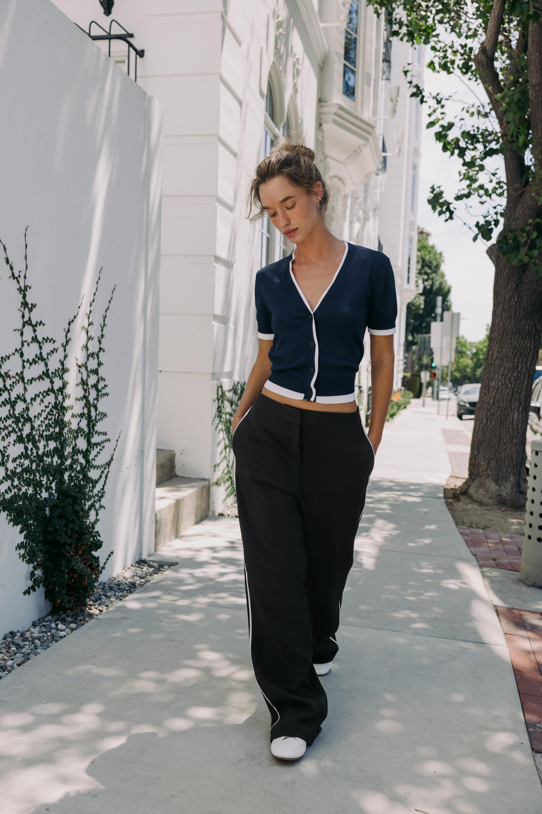 DOUBLE LAYER TRIM CARDIGAN - Image 1