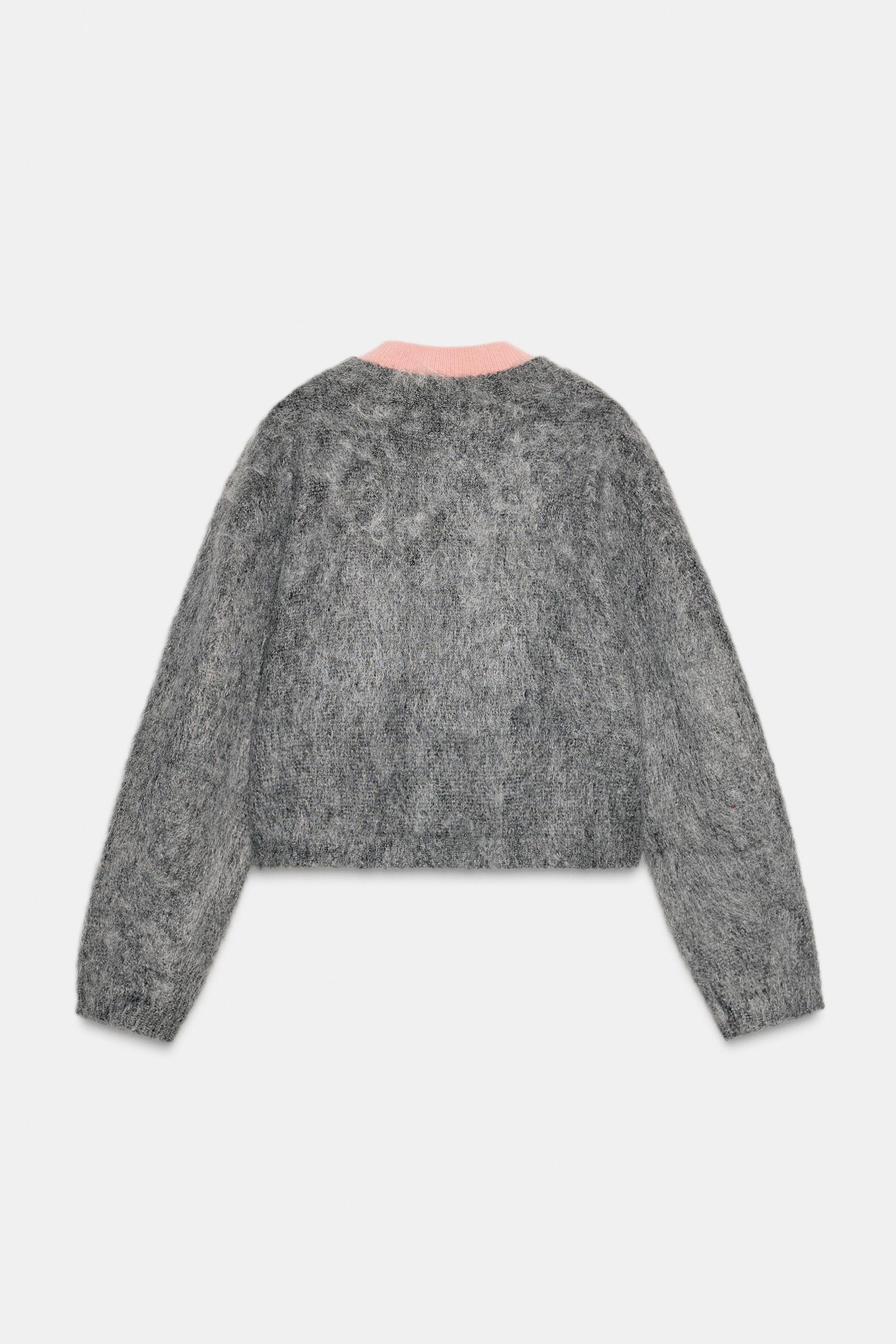 Checked Knit Cardigan