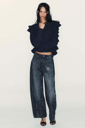 KNIT JUMPER WITH RUFFLES - Image 1