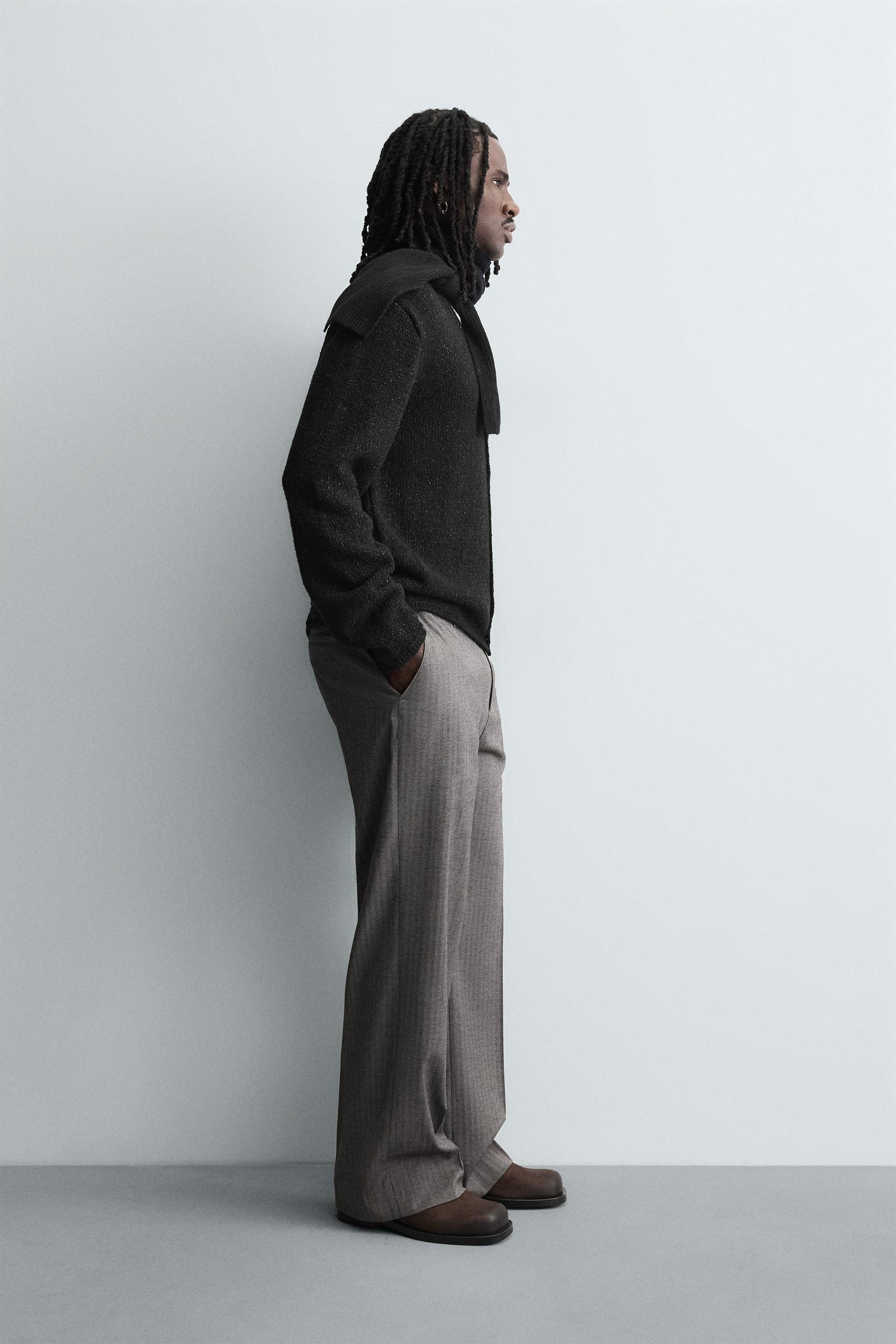 SHINY TEXTURED CARDIGAN - Image 4