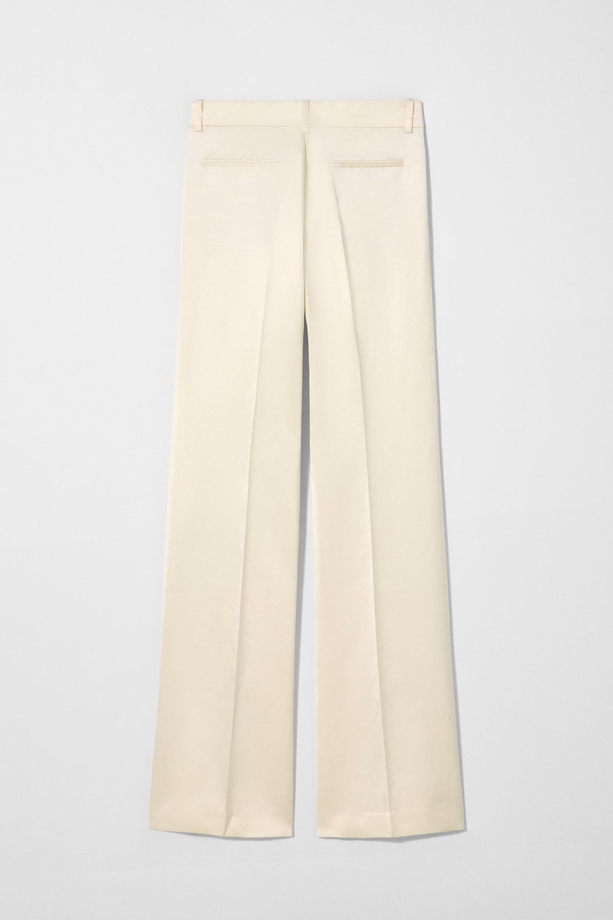 LINEN BLEND FLARED TROUSERS