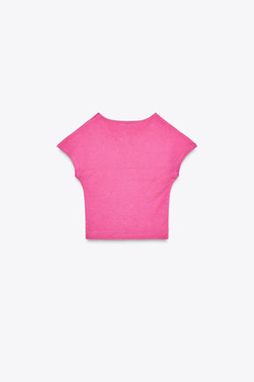 COTTON MODAL CROPPED SHIRT