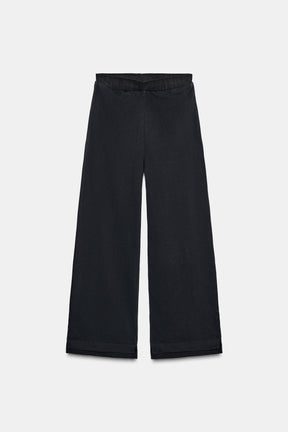 CONTRAST WASHED TROUSERS