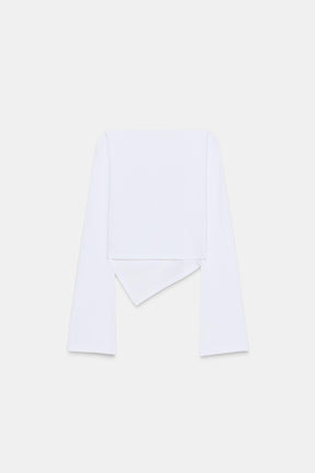 Asymmetric Boat Neck Shirt