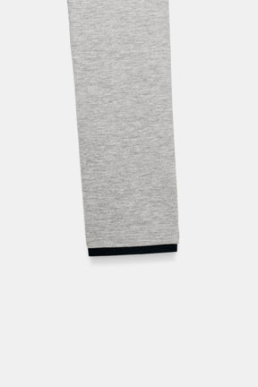 Cropped Mock Layer T-Shirt