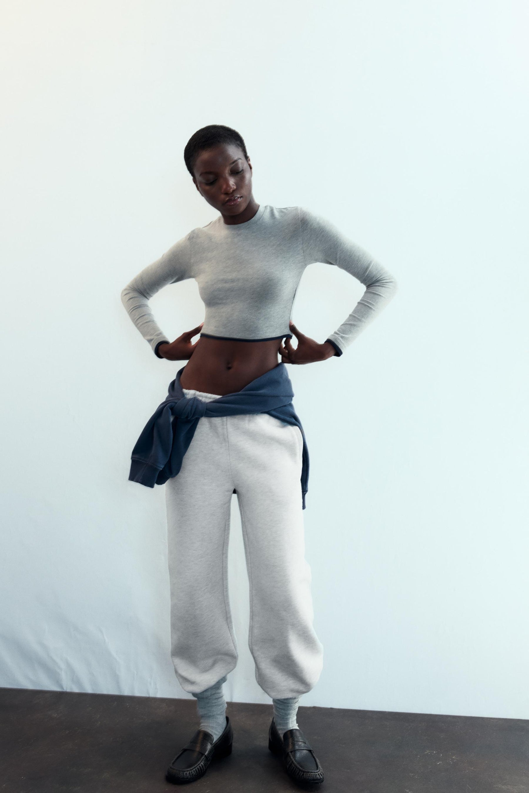 Cropped Mock Layer T-Shirt