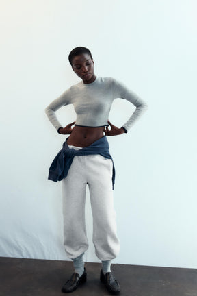 Cropped Mock Layer T-Shirt