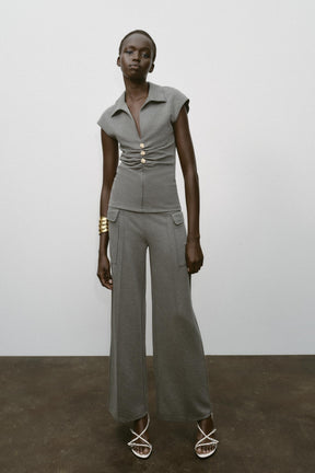 Piqué Trousers with Pockets