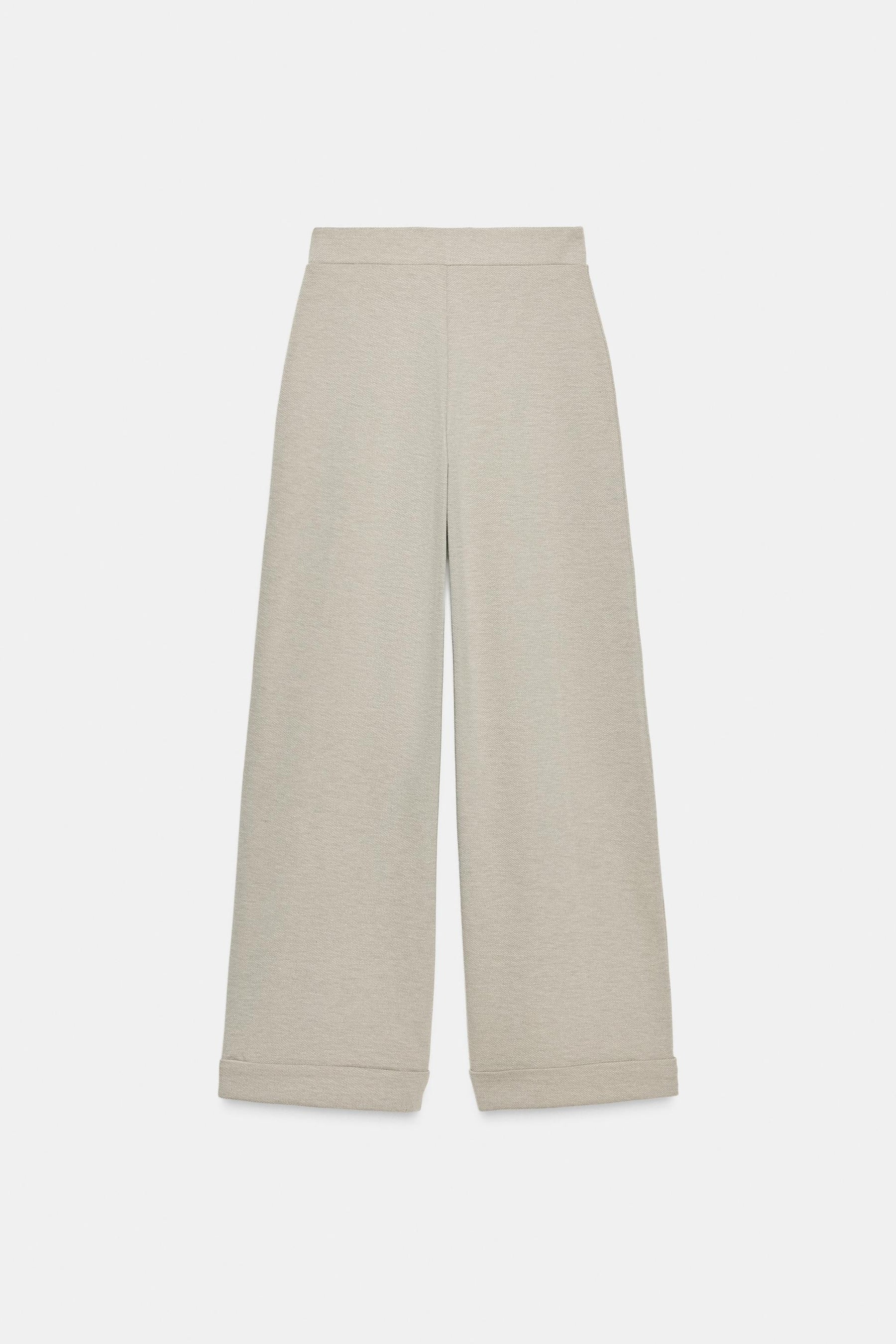 WIDE-LEG TWILL TROUSERS