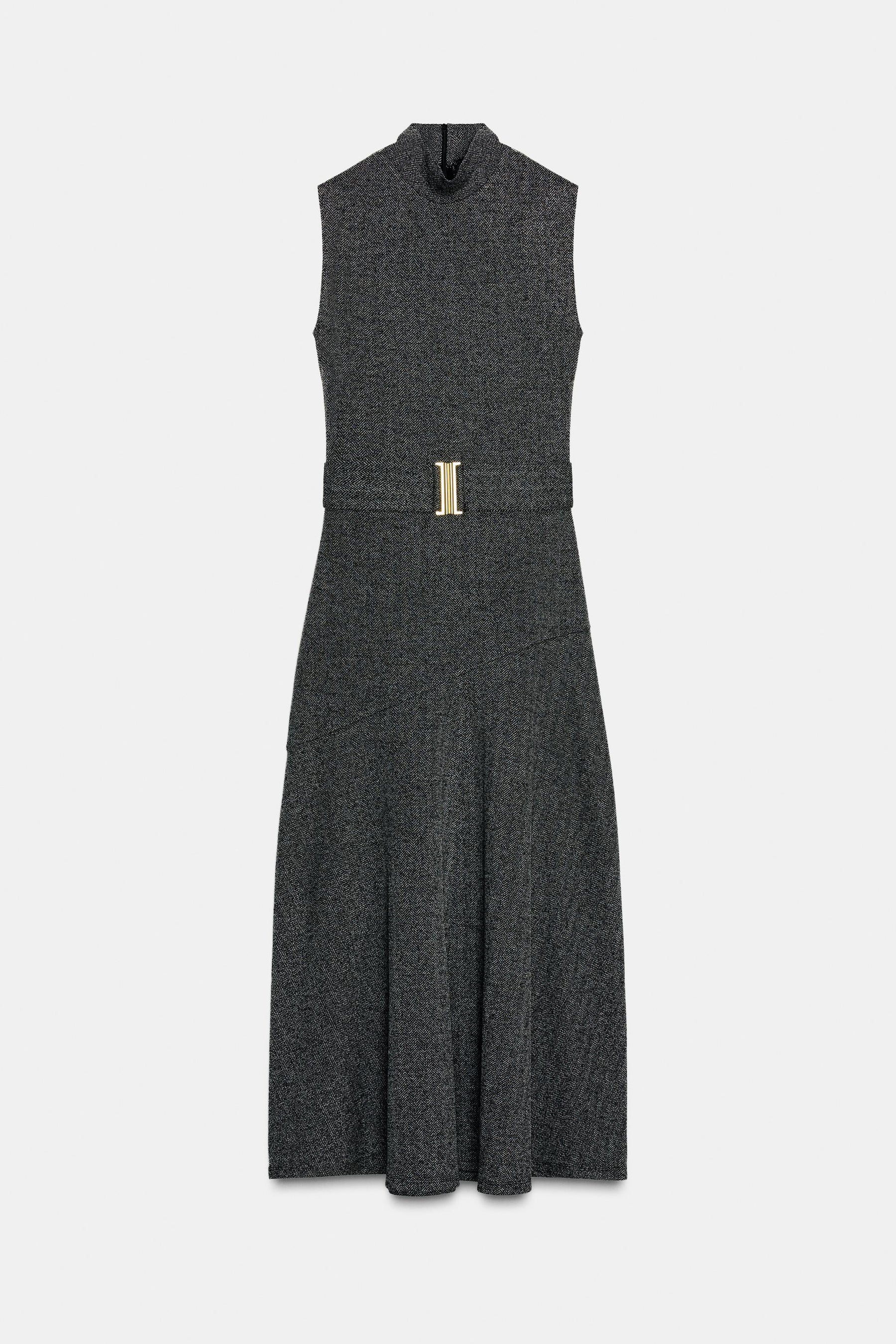 Twill Dress with Belt