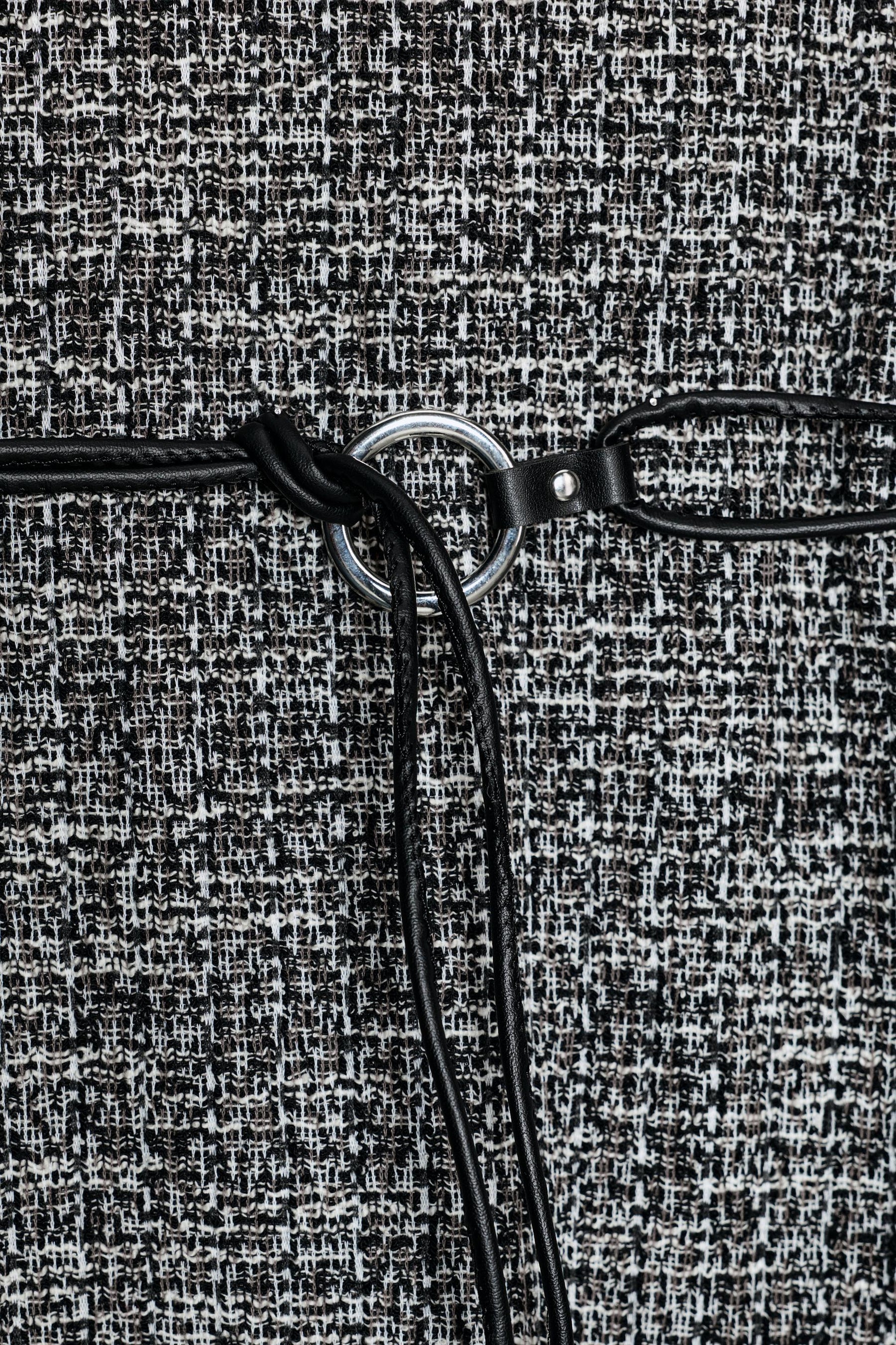 TEXTURED BELTED DRESS