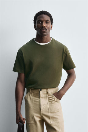 HEAVYWEIGHT RIBBED TRIM T-SHIRT - Image 2