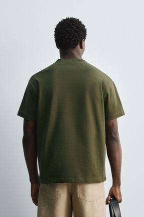 HEAVYWEIGHT RIBBED TRIM T-SHIRT - Image 3