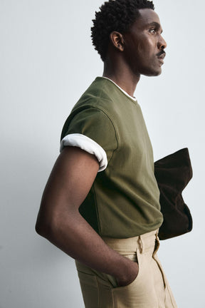 HEAVYWEIGHT RIBBED TRIM T-SHIRT - Image 5