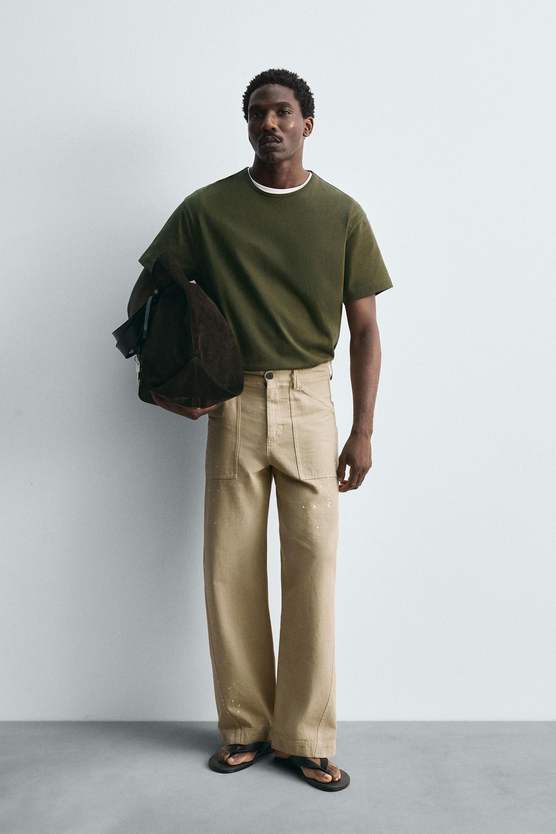 HEAVYWEIGHT RIBBED TRIM T-SHIRT - Image 1