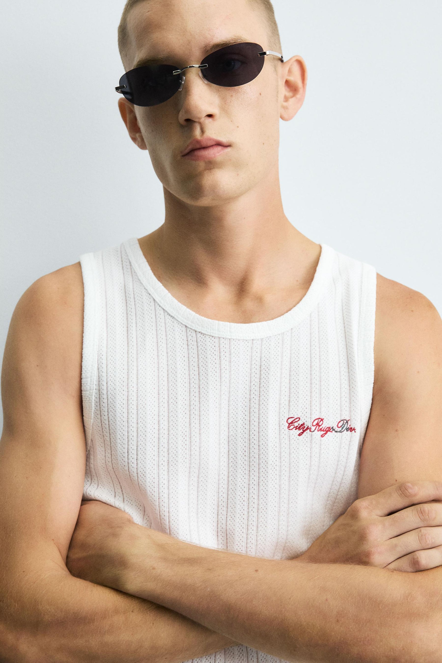EMBROIDERED RIB TANK T-SHIRT - Image 5