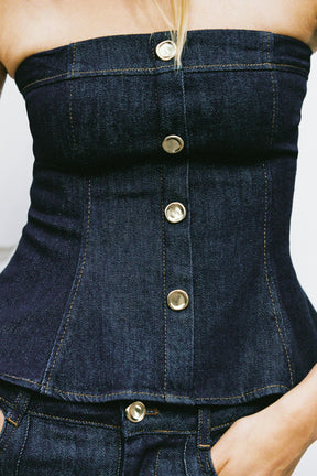 Denim Peplum Top