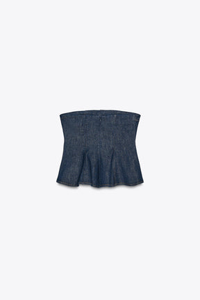 Denim Peplum Top