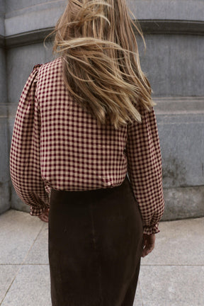 Ruffled Gingham Blouse