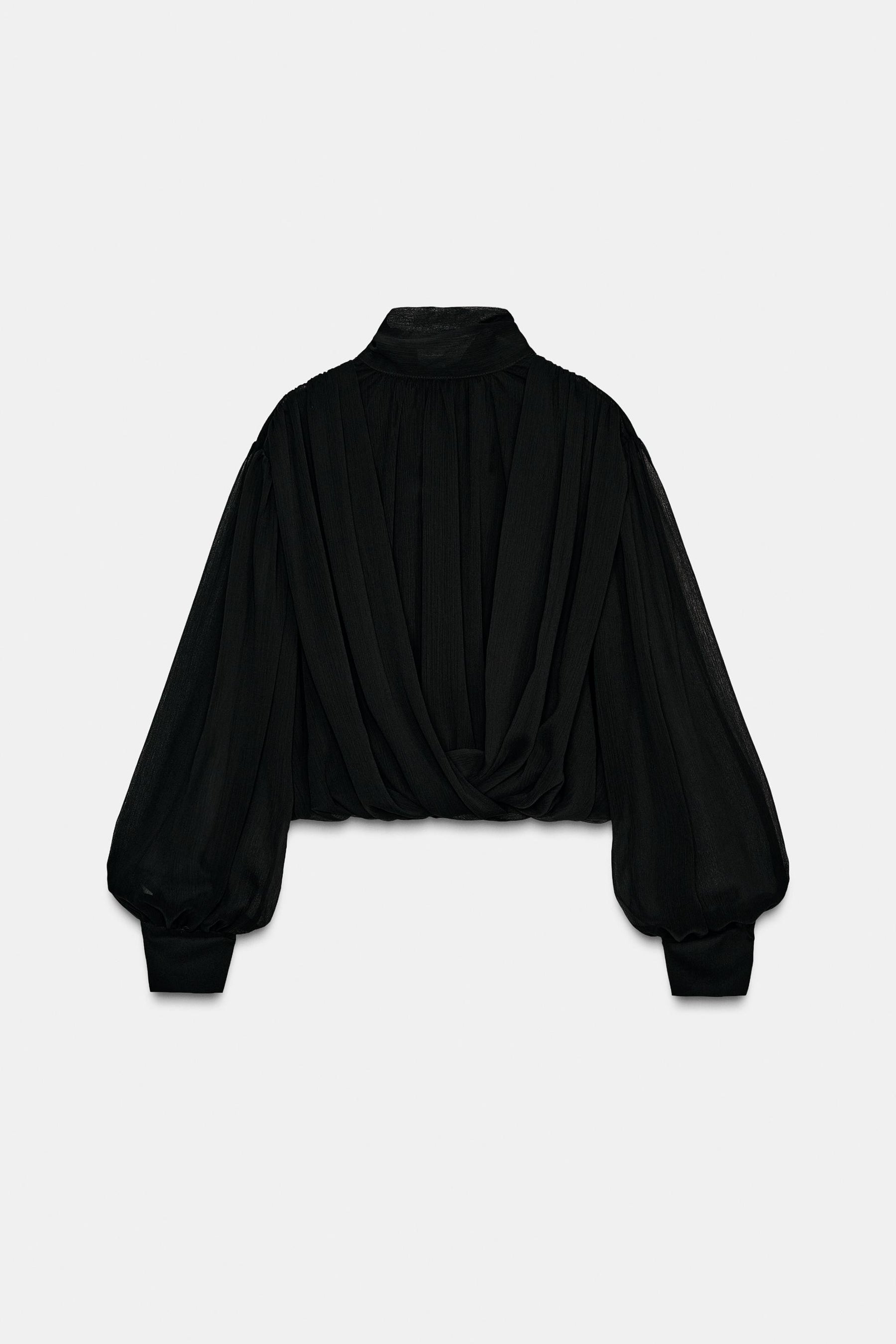 SEMI-SHEER DRAPED SHIRT