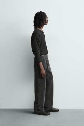 Flocked Relaxed Trousers
