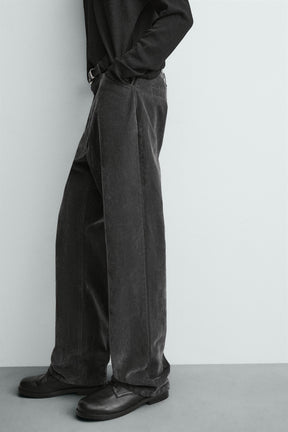 Flocked Relaxed Trousers