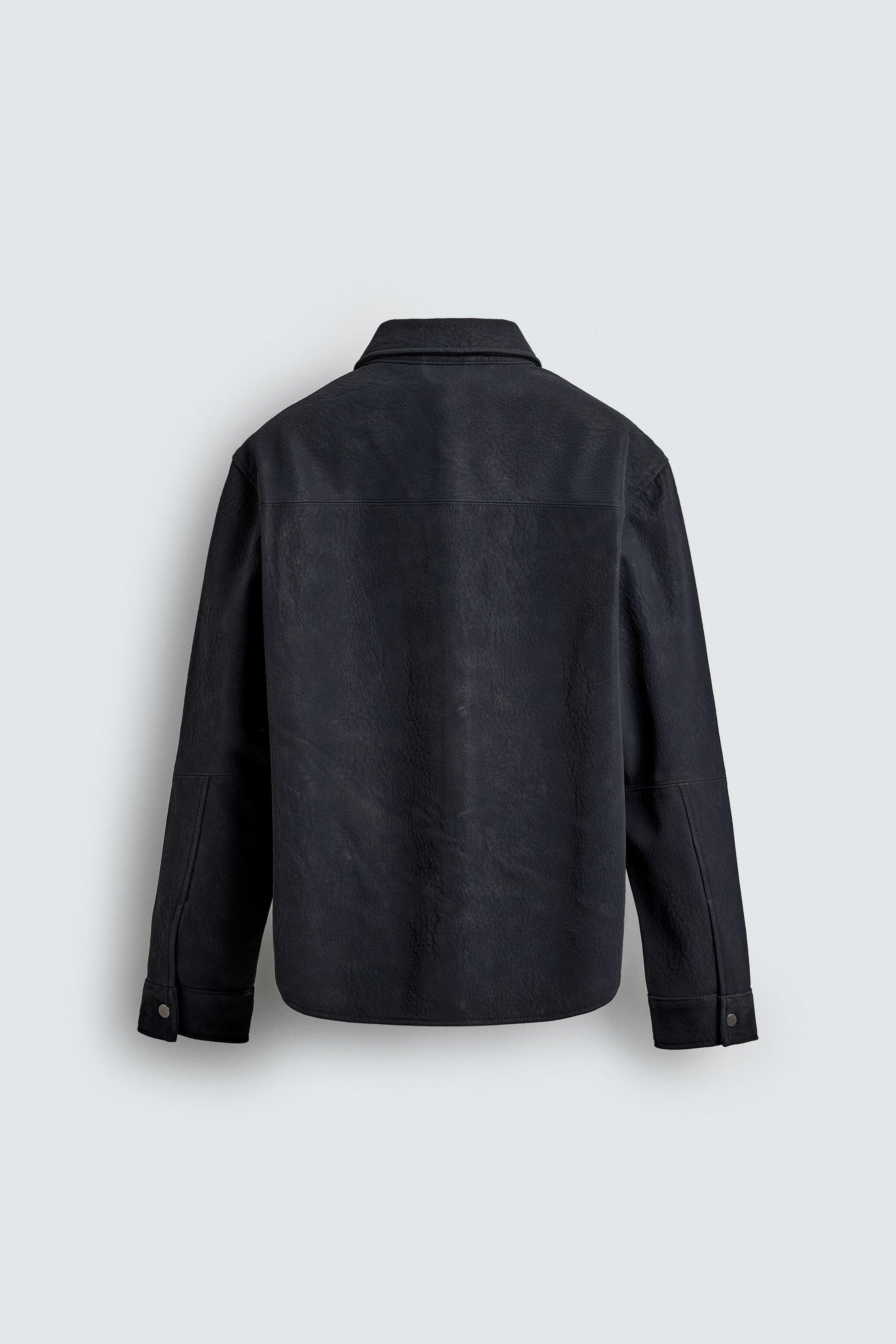 RELAXED FIT LEATHER EFFECT OVERSHIRT - Image 8