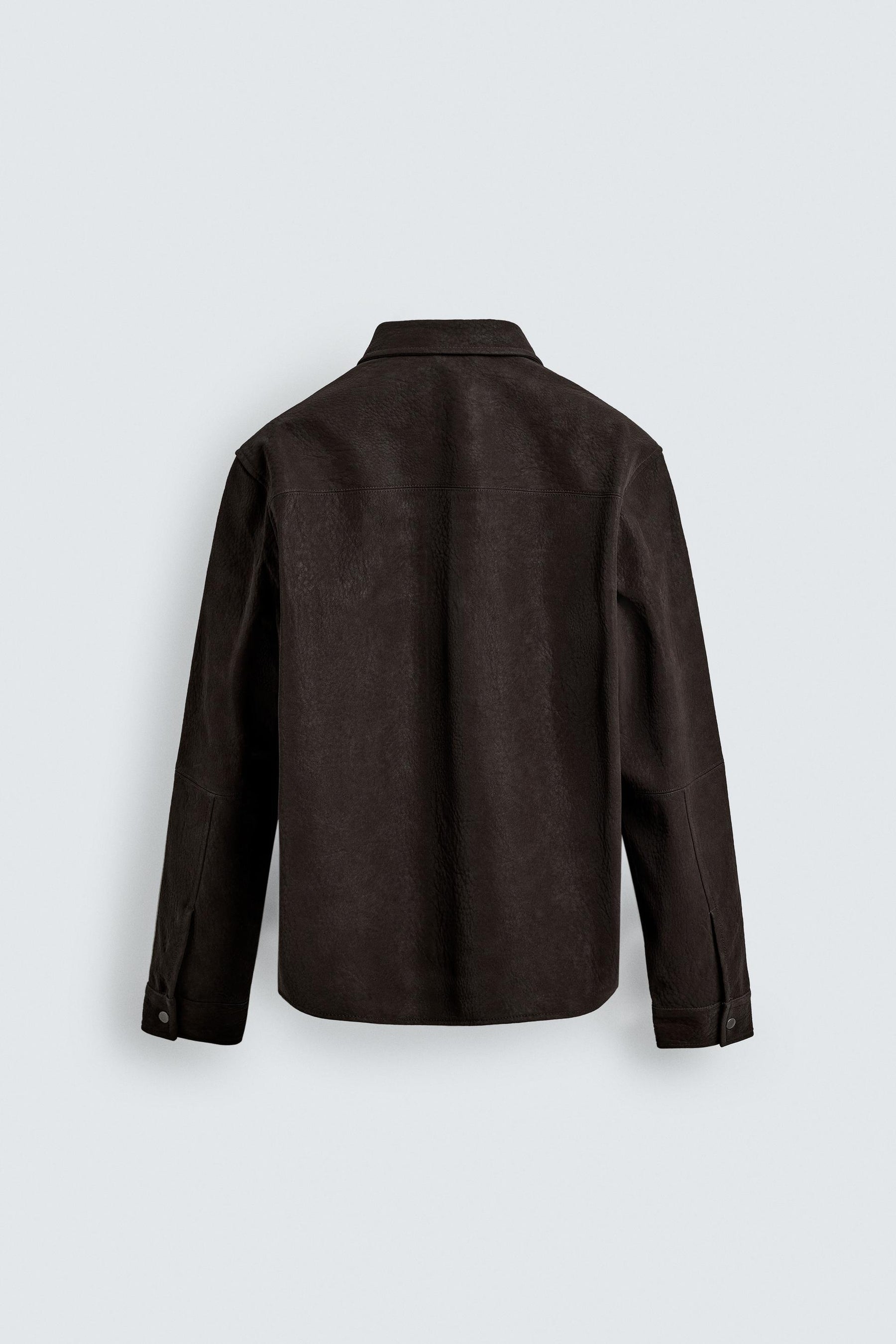 RELAXED FIT FAUX LEATHER OVERSHIRT - Image 7