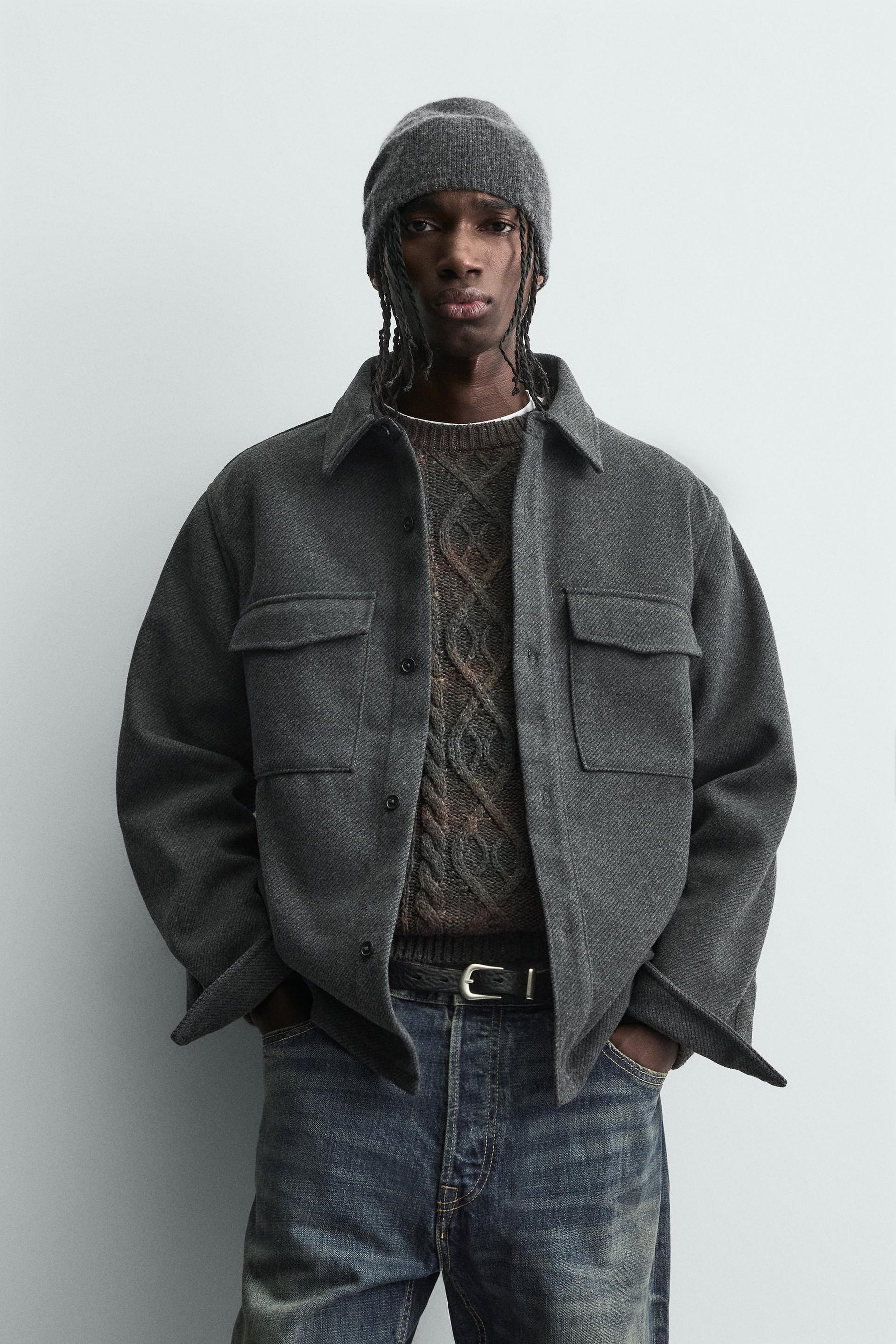 WATER-REPELLENT TWILL TEXTURED OVERSHIRT - Image 2